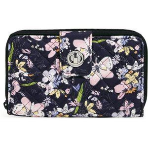 Vera Bradley Women's Cotton Turnlock With RFID Protection Wallet